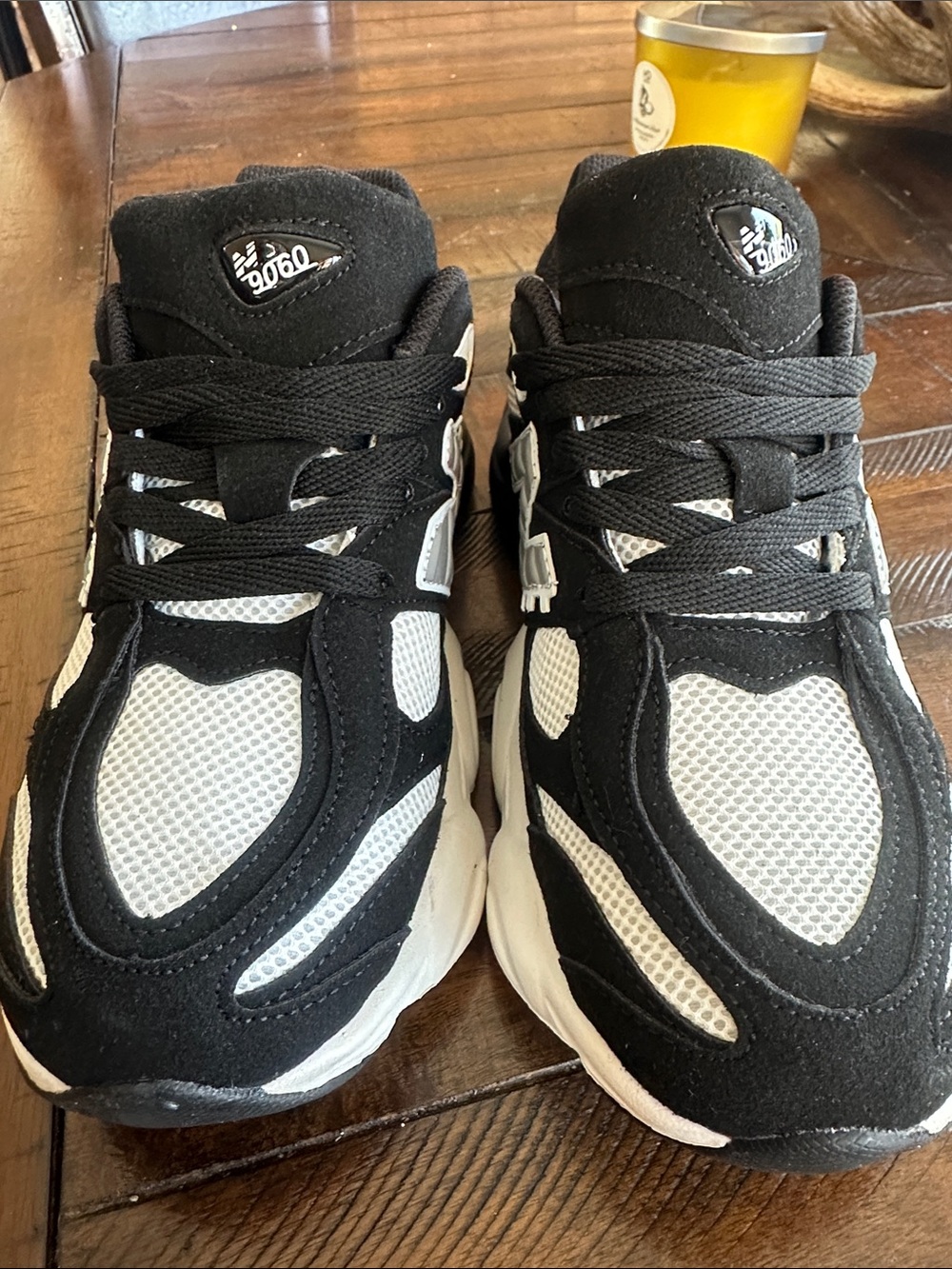 New Balance Black and White Mesh Athletic Sneakers - Picture 4 of 5